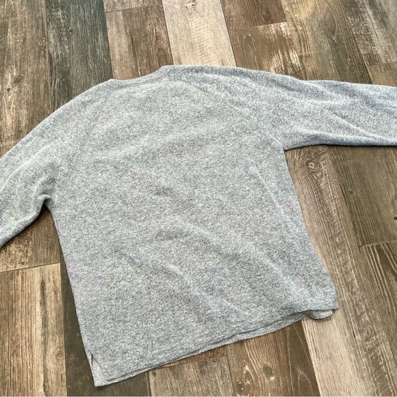 Vtg Sweater CLAUDE VERNET Womens Large LAMBSWOOL ANGORA KNIT gray pocket - Picture 6 of 6